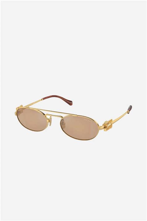 miu miu gold oval sunglasses|Miu Miu sunglasses cat eye.